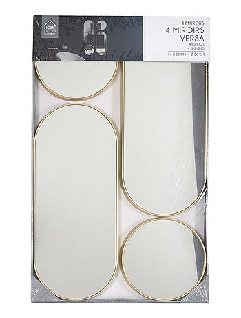 Ensemble de 4 miroirs ronds et ovales design chic VERSA