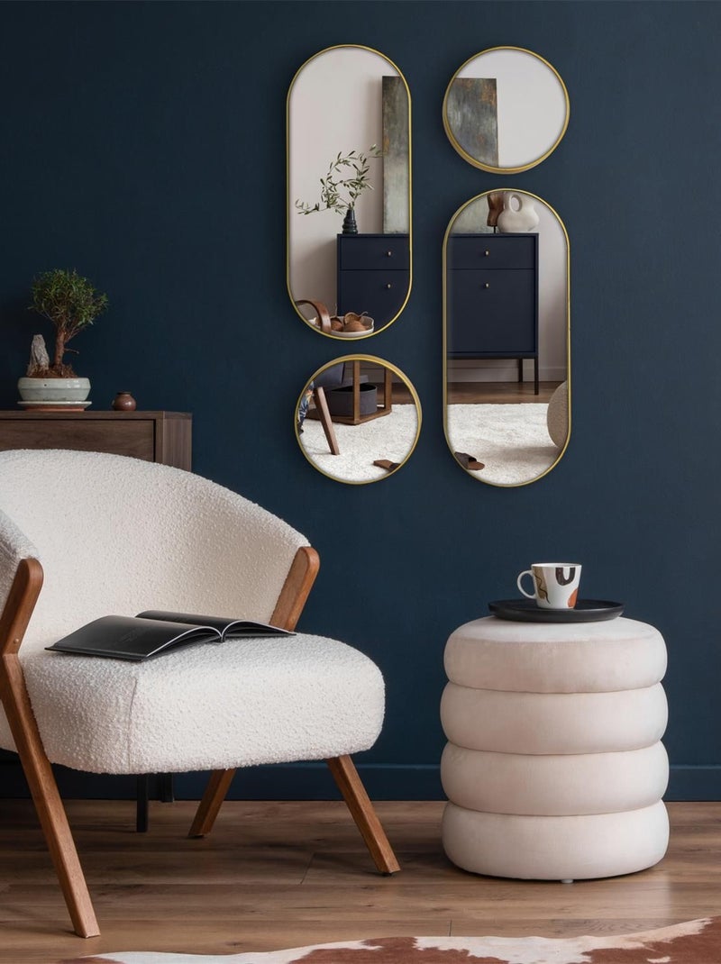 Ensemble de 4 miroirs ronds et ovales design chic VERSA Doré/or - Kiabi