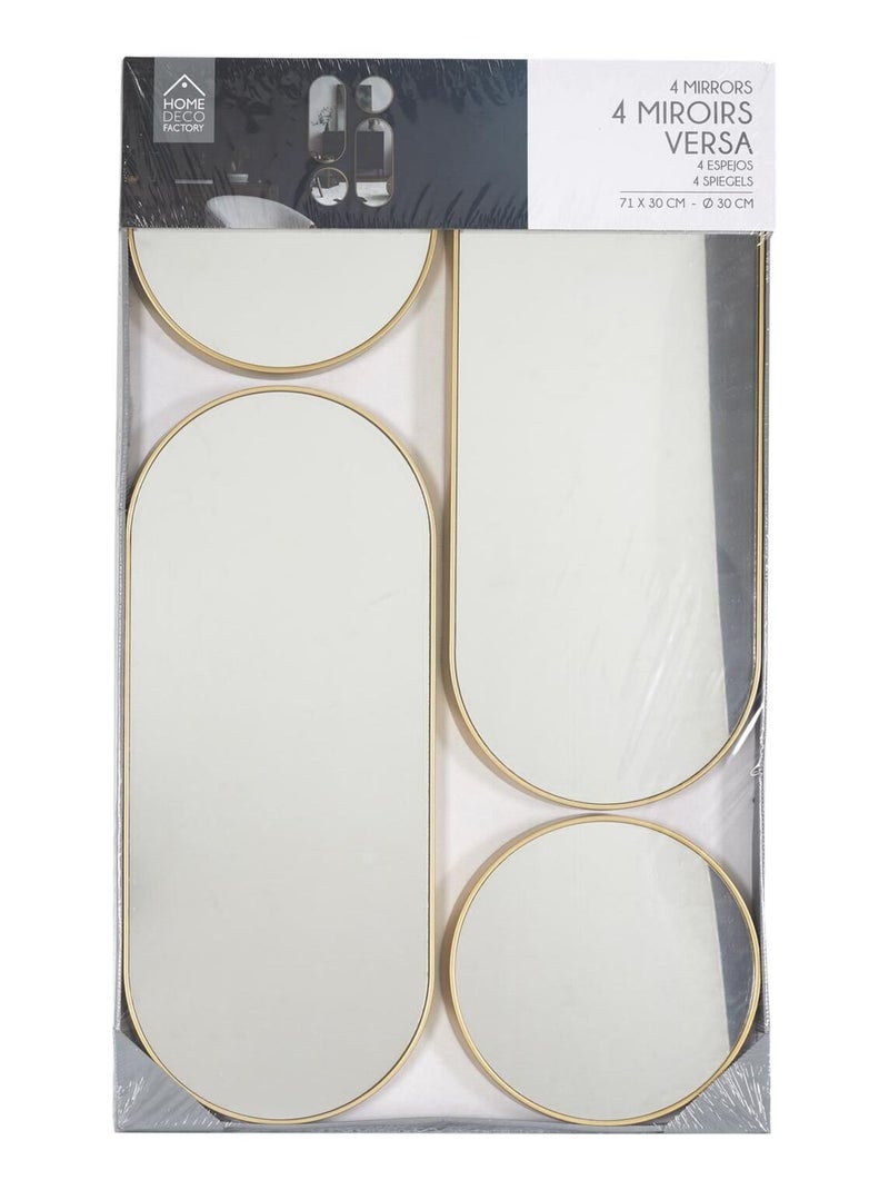 Ensemble de 4 miroirs ronds et ovales design chic VERSA Doré/or - Kiabi