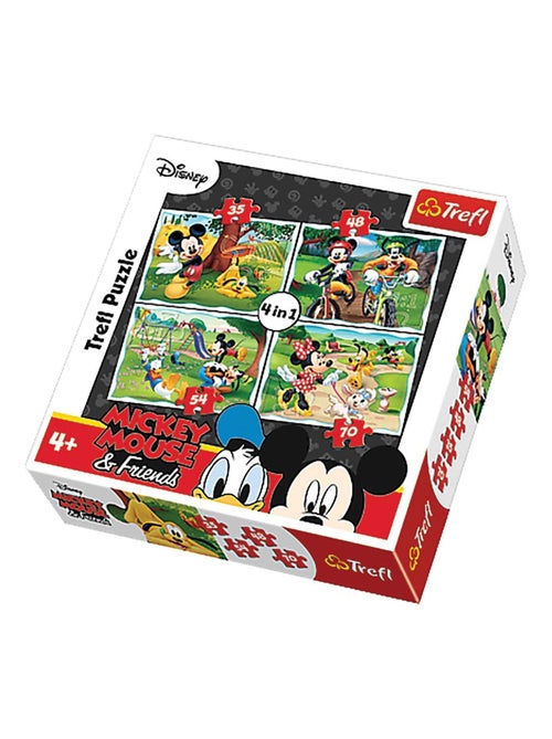 Ensemble de 4 puzzles enfant + 4 ans 35/48/54/70 pièces MICKEY - Kiabi