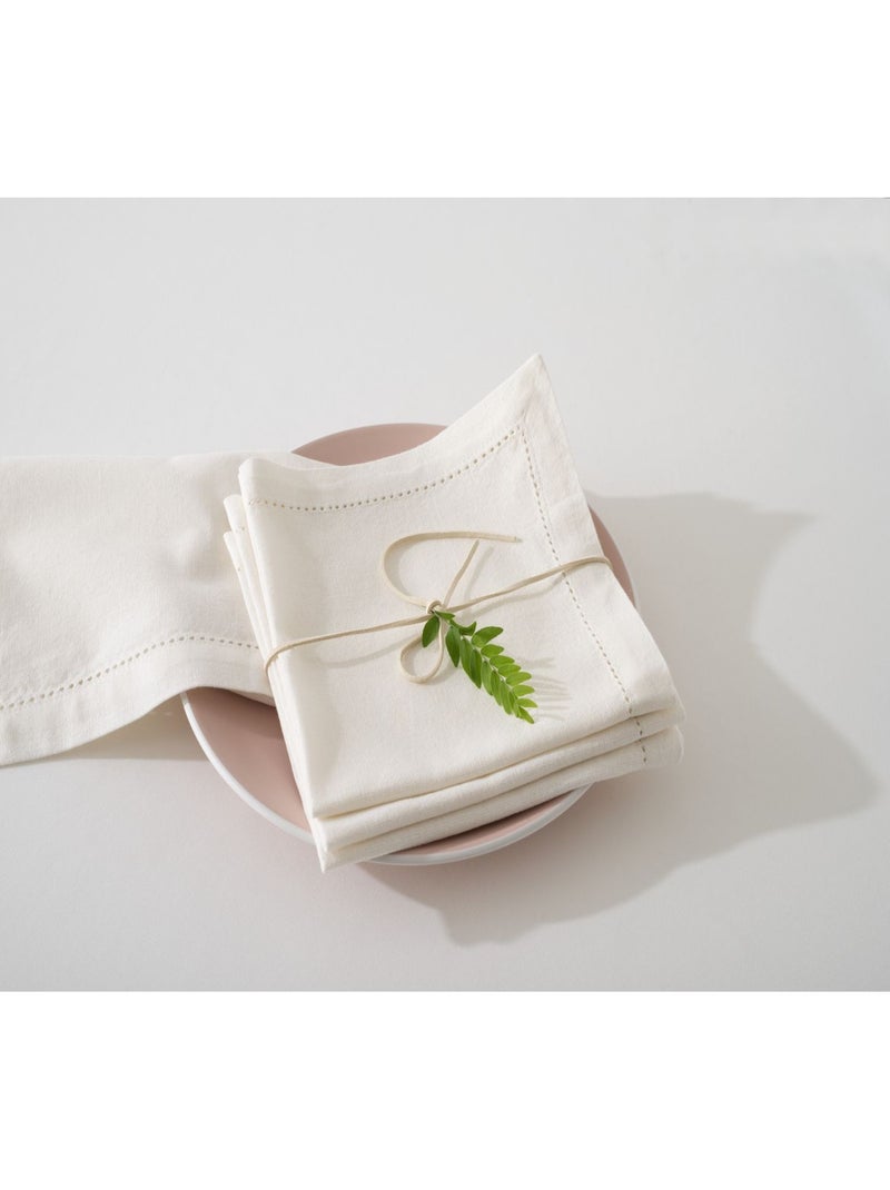 Ensemble de 4 serviettes de table CHAMBRAY Blanc - Kiabi