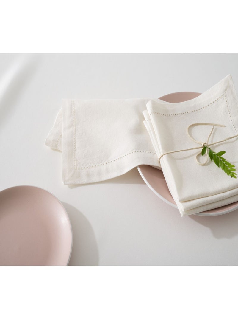 Ensemble de 4 serviettes de table CHAMBRAY Blanc - Kiabi