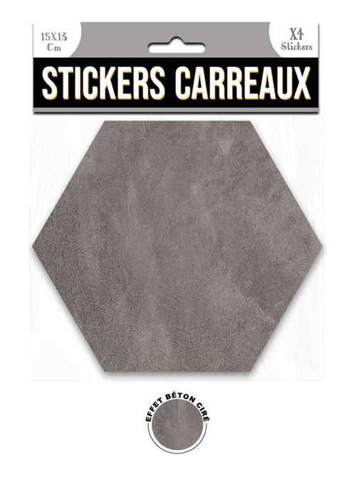 Ensemble de 4 stickers hexagone effet béton ciré - Kiabi Ensemble de 4 stickers hexagone effet béton ciré - Kiabi