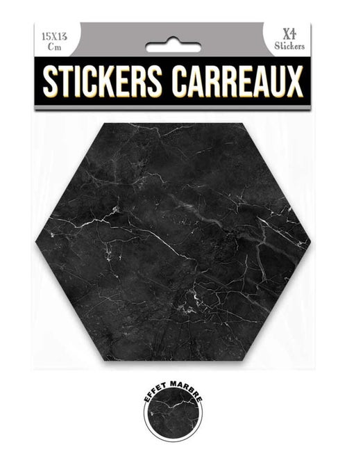 Ensemble de 4 stickers hexagone effet marbre foncé - Kiabi Ensemble de 4 stickers hexagone effet marbre foncé - Kiabi