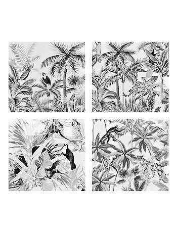 Ensemble de 4 tableaux sur toile imprimée 28x28 cm Amazone