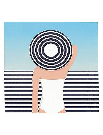 Ensemble de 4 tableaux sur toile imprimée 28x28 cm Baigneuse