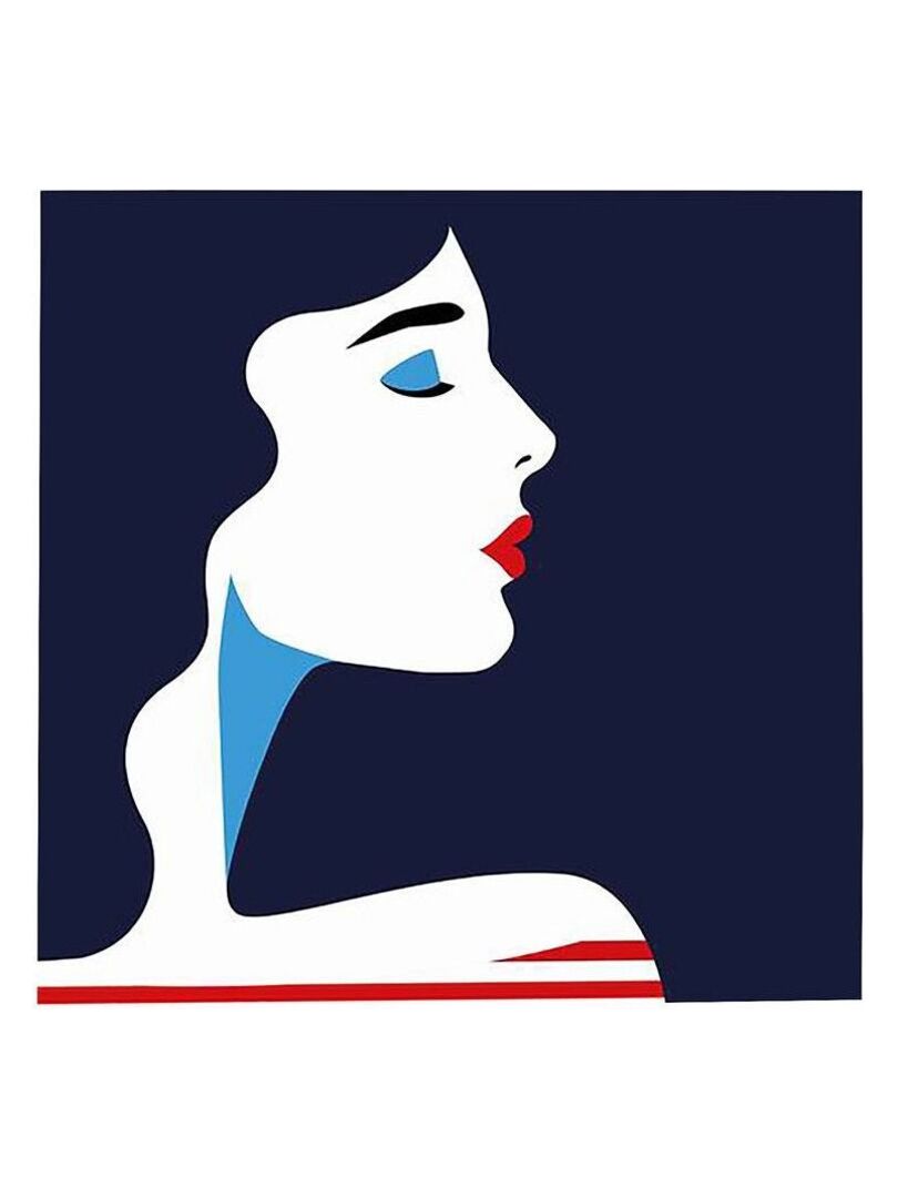 Ensemble de 4 tableaux sur toile imprimée 28x28 cm Baigneuse Bleu - Kiabi