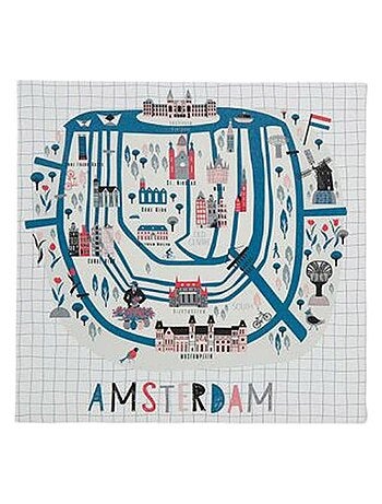 Ensemble de 4 tableaux sur toile imprimée 28x28 cm Capital map