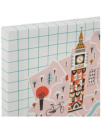 Ensemble de 4 tableaux sur toile imprimée 28x28 cm Capital map