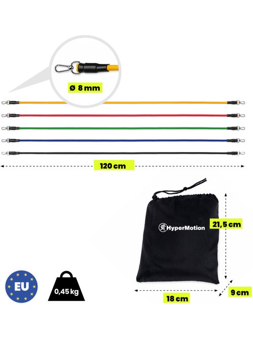 Ensemble de 5 bandes de résistance d'entraînement hypermotion 4,5 à 45 kg - Kiabi Ensemble de 5 bandes de résistance d'entraînement hypermotion 4,5 à 45 kg - Kiabi