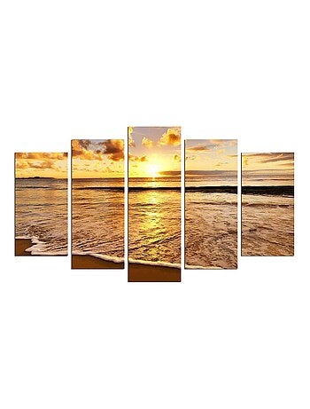 Ensemble de 5 tableaux décoratifs coucher de soleil panoramique