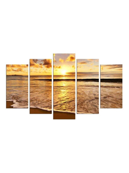Ensemble de 5 tableaux décoratifs coucher de soleil panoramique - Kiabi