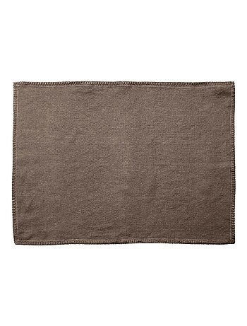 Ensemble de 6 sets de table en lin lavé Romance Tabac