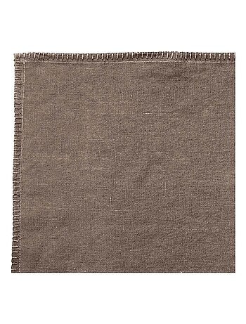 Ensemble de 6 sets de table en lin lavé Romance Tabac