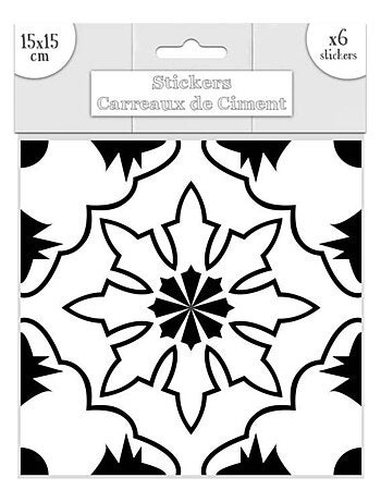 Ensemble de 6 stickers carreaux de ciment bicolores