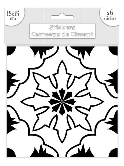 Ensemble de 6 stickers carreaux de ciment bicolores - Kiabi Ensemble de 6 stickers carreaux de ciment bicolores - Kiabi