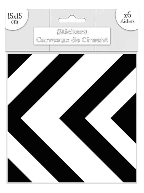 Ensemble de 6 stickers carreaux de ciment chevrons - Kiabi Ensemble de 6 stickers carreaux de ciment chevrons - Kiabi