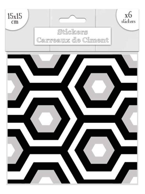 Ensemble de 6 stickers carreaux de ciment hexagones - Kiabi Ensemble de 6 stickers carreaux de ciment hexagones - Kiabi