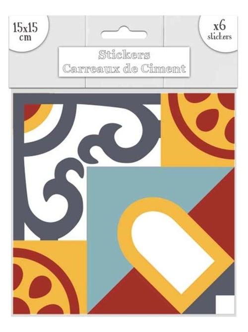 Ensemble de 6 stickers carreaux de ciment motifs - Kiabi Ensemble de 6 stickers carreaux de ciment motifs - Kiabi