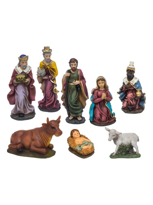 Ensemble de 8 santons de Noël de crèche en polyrésine - Kiabi Ensemble de 8 santons de Noël de crèche en polyrésine - Kiabi