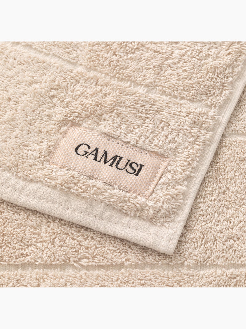 Ensemble de bain 100 % coton, éponge 600 g/m², avec boucle de suspension - Gamusi Sable - Kiabi