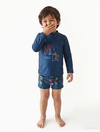 Ensemble de bain avec protection UV 40+ et motif