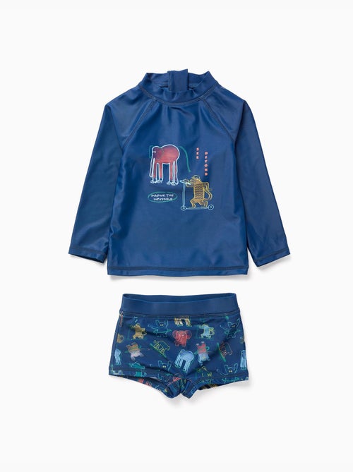 Ensemble de bain avec protection UV 40+ et motif - Kiabi
