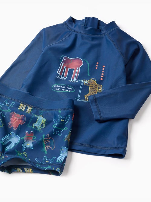Ensemble de bain avec protection UV 40+ et motif - Kiabi