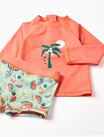 Ensemble de bain avec protection UV 40+ et motif