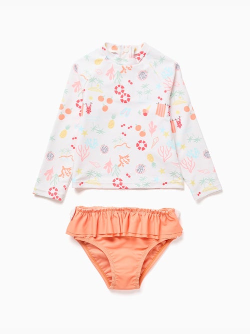 Ensemble de bain avec protection UV 40+ et motif plage - Kiabi