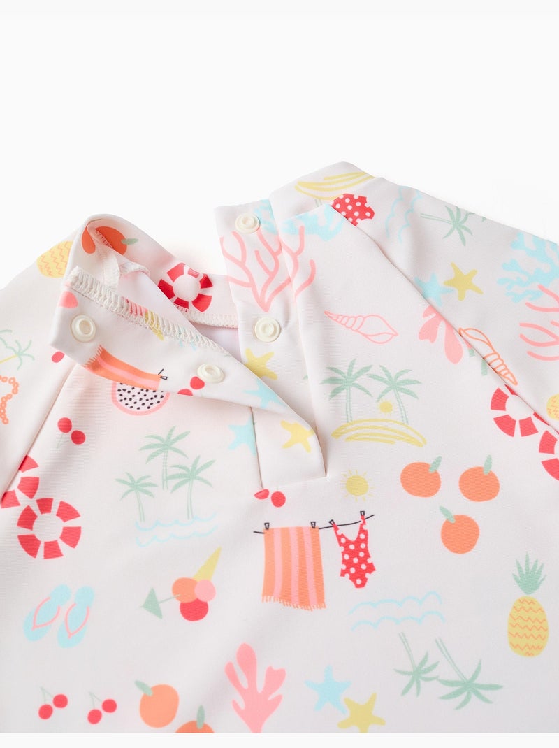 Ensemble de bain avec protection UV 40+ et motif plage Blanc - Kiabi