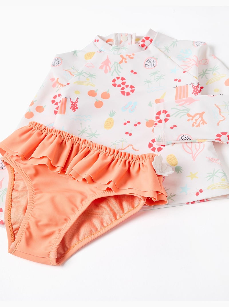 Ensemble de bain avec protection UV 40+ et motif plage Blanc - Kiabi