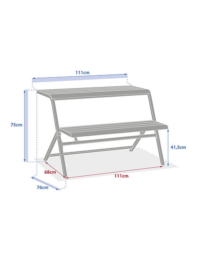 Ensemble de balcon en acier 2 places DRILIA Beige - Kiabi
