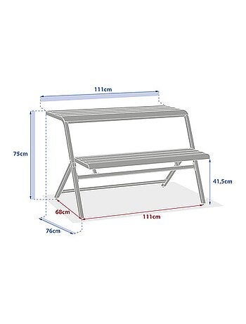 Ensemble de balcon en acier 2 places DRILIA