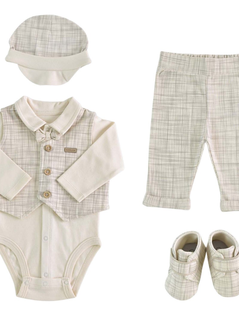 Ensemble de baptême, costume bébé 5 pièces Ecru - Kiabi