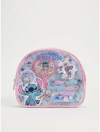 Ensemble de beauté trousse miroir et pinces stitch disney