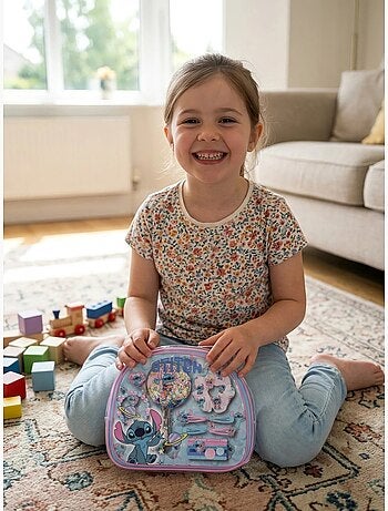 Ensemble de beauté trousse miroir et pinces stitch disney