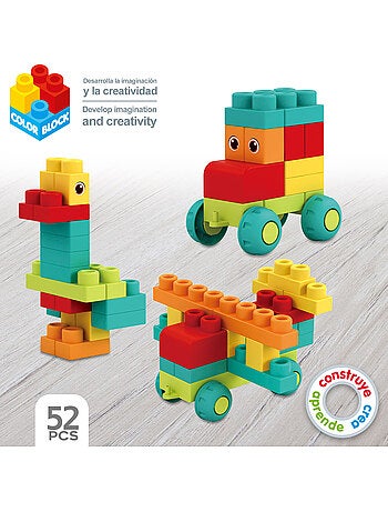 Ensemble de blocs de construction flexi 52 pièces color block