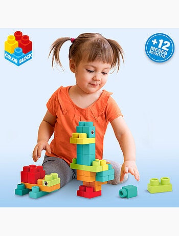 Ensemble de blocs de construction flexi 52 pièces color block