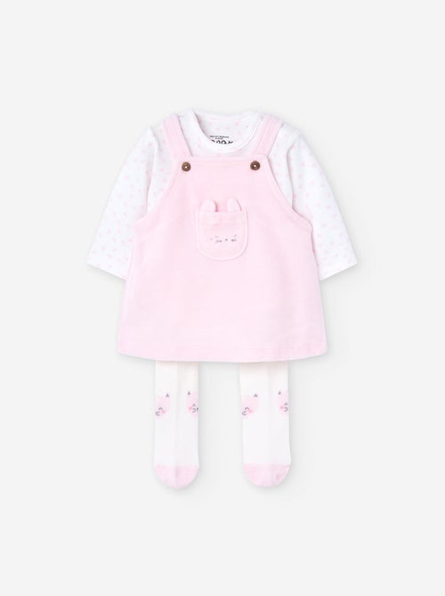 Ensemble de body, robe salopette et collants - Kiabi