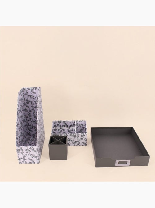 Ensemble de bureau 4 pièces en carton recyclé gris - Kiabi