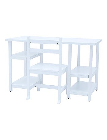 Ensemble de bureau et chaises en bois pour enfants avec étagères sur le côté