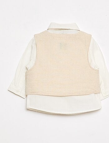 Ensemble de cérémonie 4 pièces en coton et lin