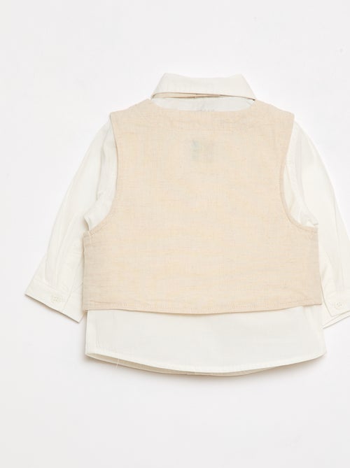 Ensemble de cérémonie 4 pièces en coton et lin - Kiabi