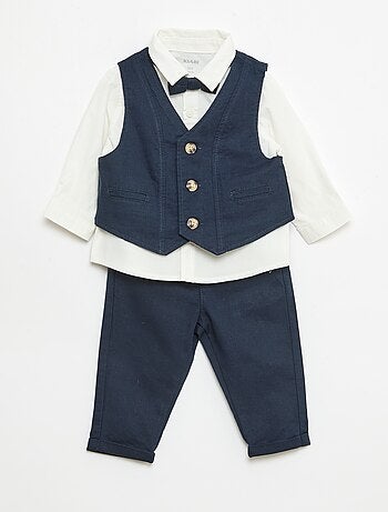 Ensemble de cérémonie 4 pièces en coton et lin