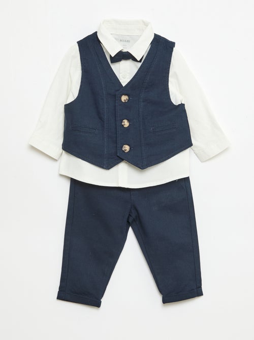 Ensemble de cérémonie 4 pièces en coton et lin - Kiabi