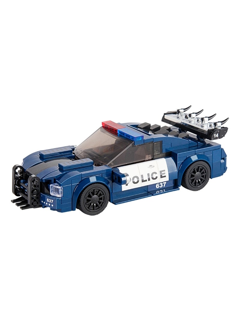 Ensemble de construction de mini-voitures de sport de la police Barricade Bleu - Kiabi