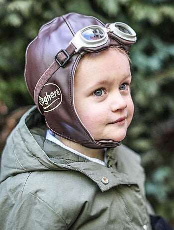 Ensemble de course vintage pilote marron pour enfants