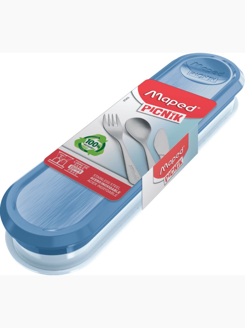 Ensemble de couverts en inox Blanc Bleu - Kiabi