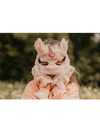 Ensemble de déguisement licorne rose - masque,gants et queue